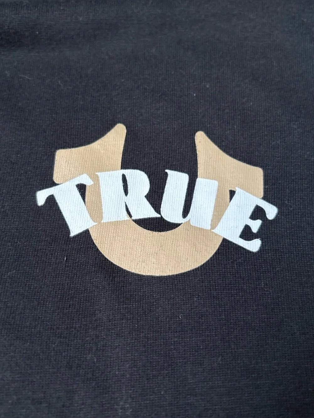 True Religion Black Short Sleeve Hooded Tee with Small Logo